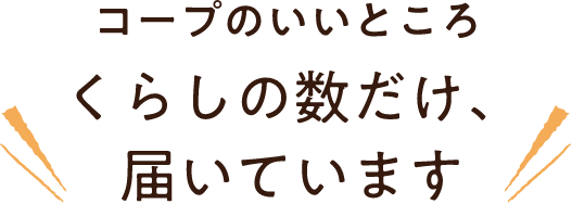 コープのいいところくらしの数だけ、届いています