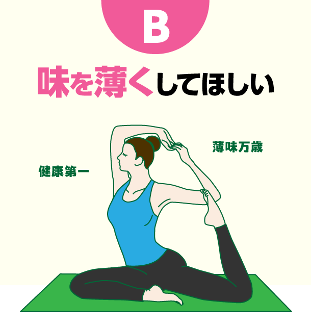 B 味を薄くしてほしい
