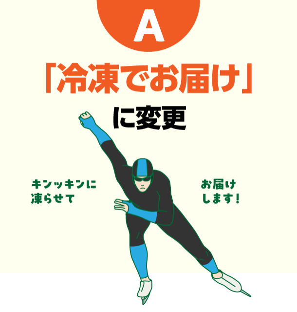 A 「冷凍でお届け」に変更