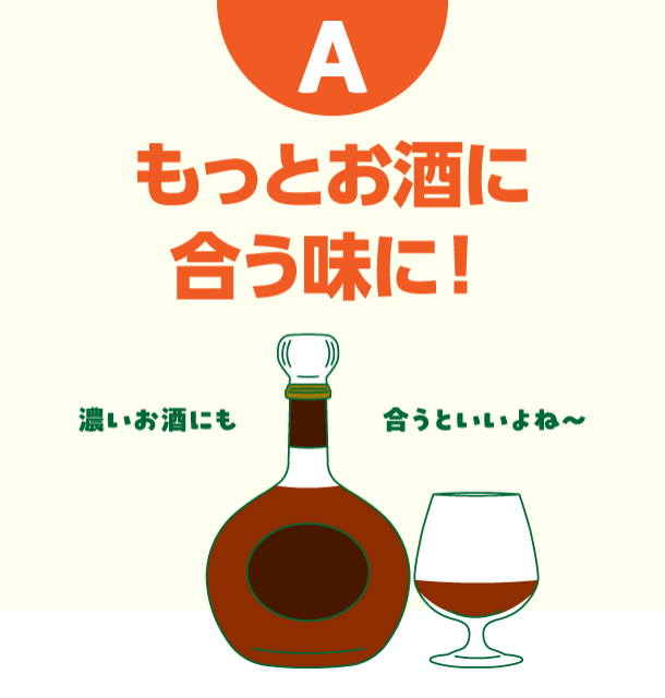 A もっとお酒に合う味に！