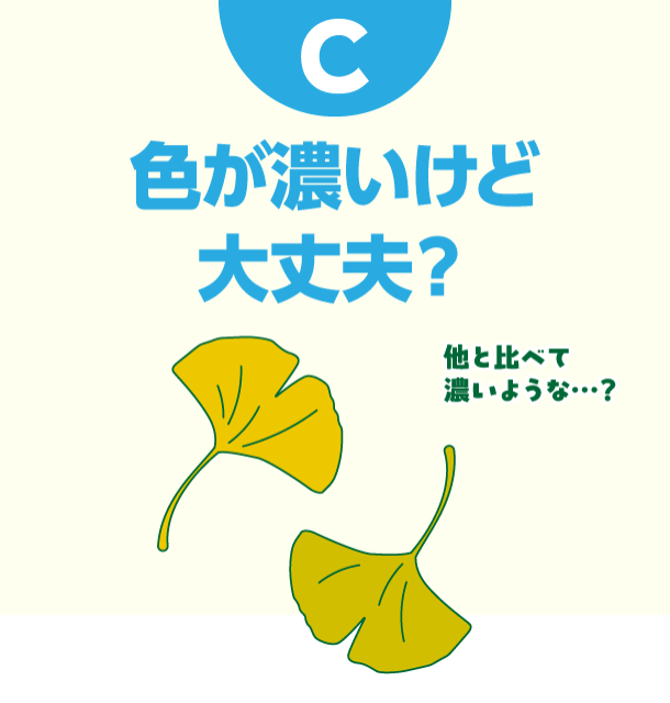 C 色が濃いけど大丈夫？