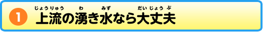 ①上流の湧き水なら大丈夫