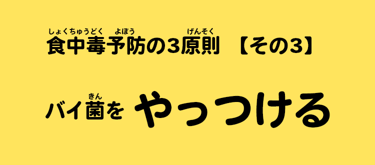 食中毒予防の3原則 【その3】バイ菌をやっつける