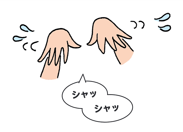 「シャッシャッ」