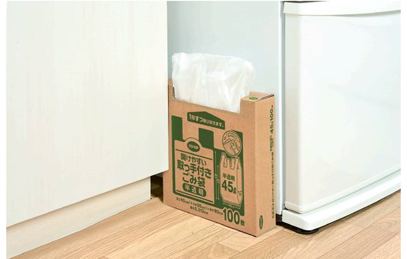 プラスチック削減!『CO・OP開けやすい取っ手付きごみ袋(半透明)』