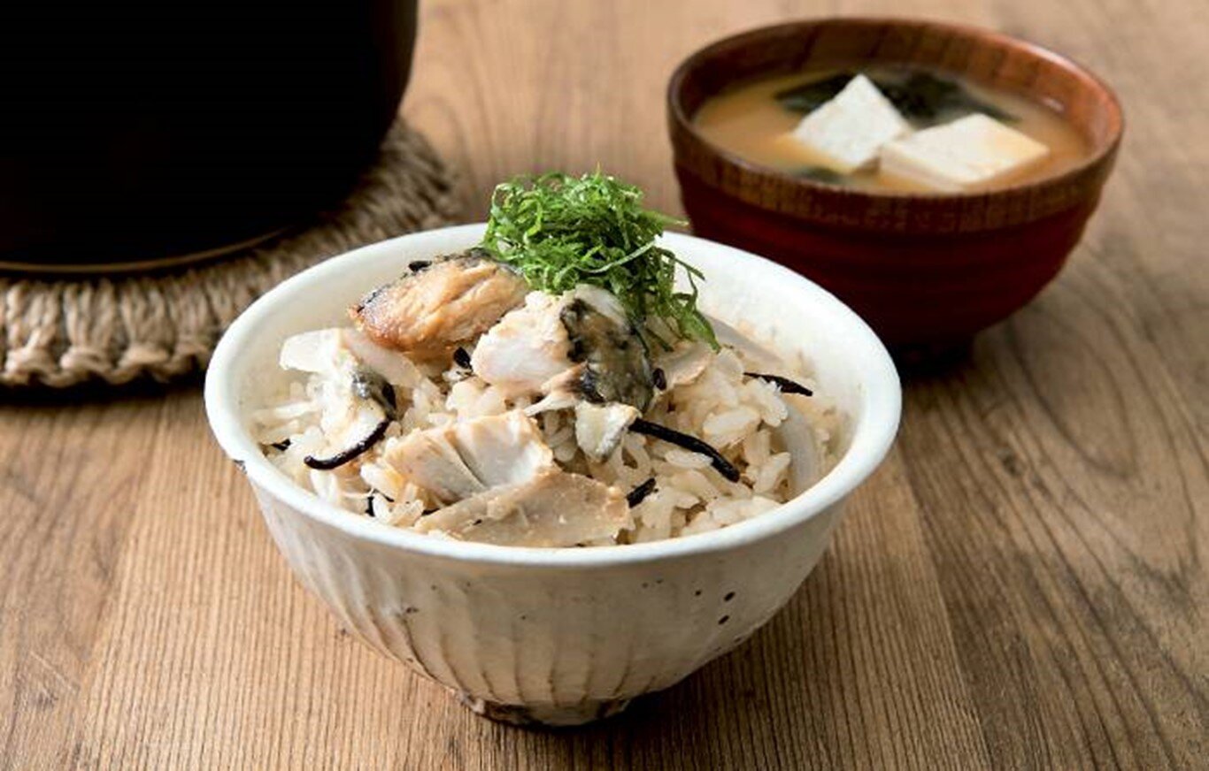 <さば味噌煮の炊き込みご飯>