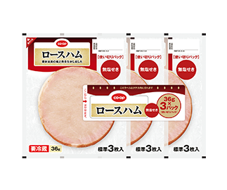 ロースハム使い切りパック<br>36g (標準3枚入)×<br>3パック