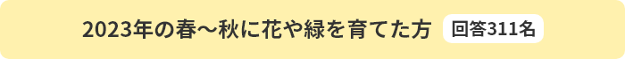 2023年の春～秋に花や緑を育てた方（回答311名）